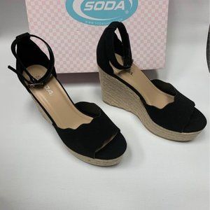 Women's Soda Black Wedges